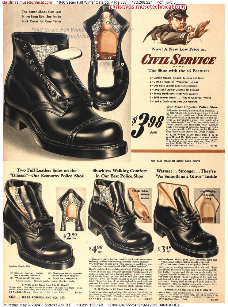 1940 Sears Fall Winter Catalog, Page 537