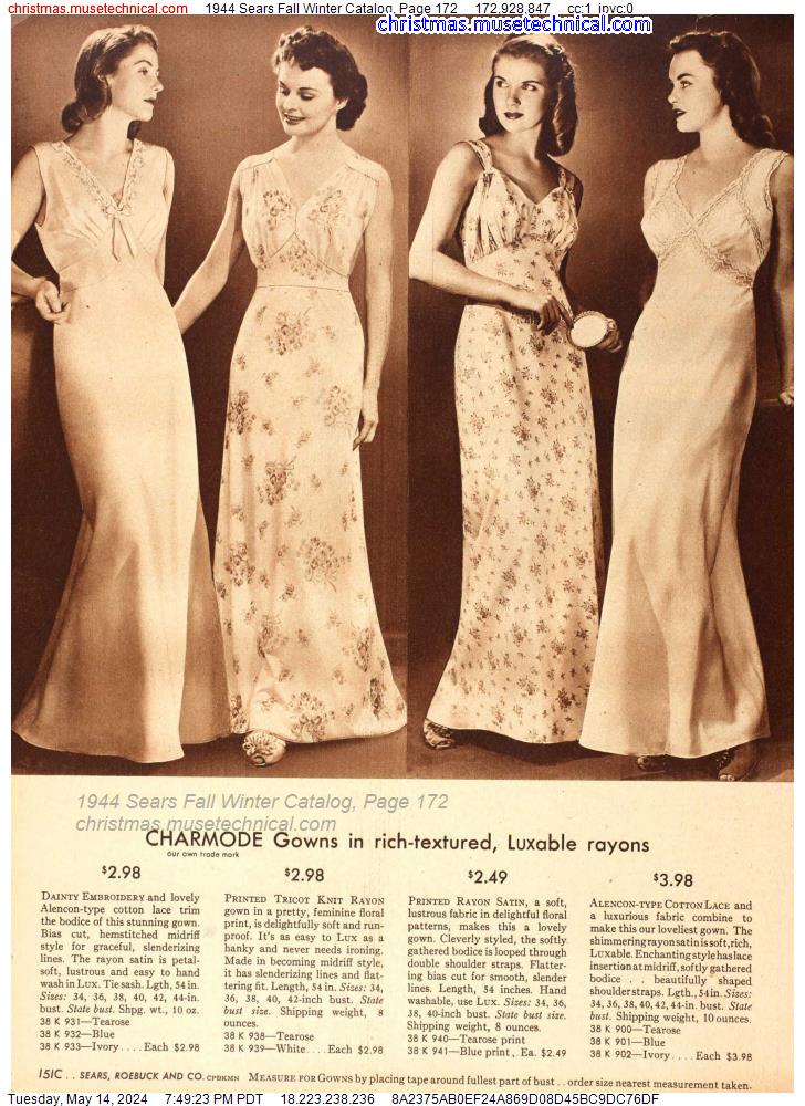 1944 Sears Fall Winter Catalog, Page 172
