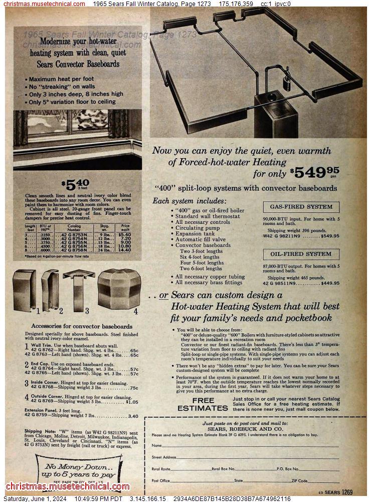 1965 Sears Fall Winter Catalog, Page 1273