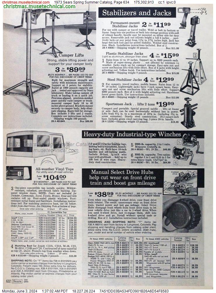 1973 Sears Spring Summer Catalog, Page 634
