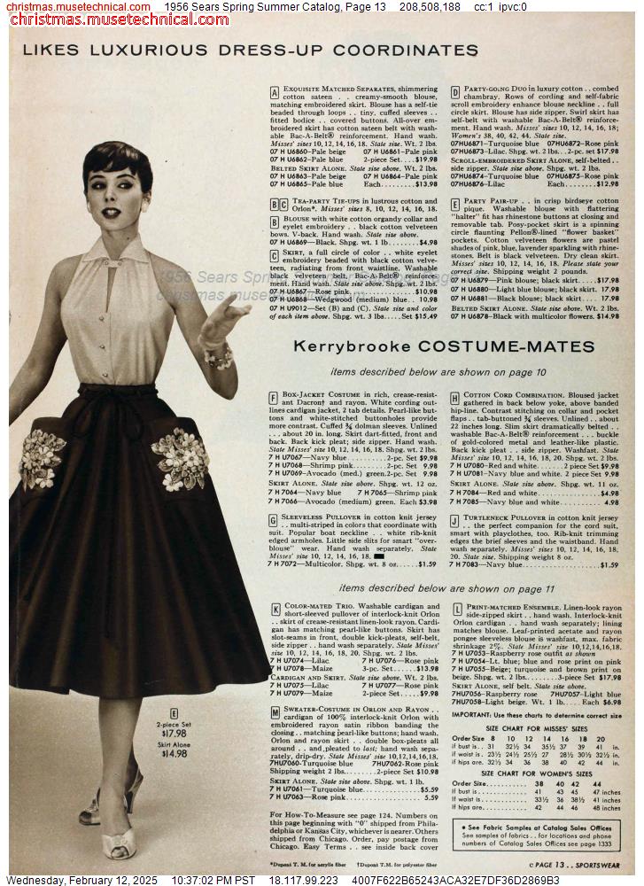 1956 Sears Spring Summer Catalog, Page 13