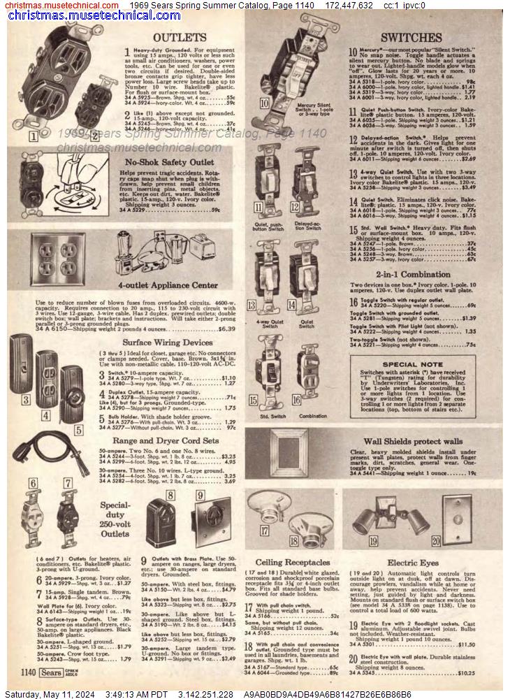 1969 Sears Spring Summer Catalog, Page 1140