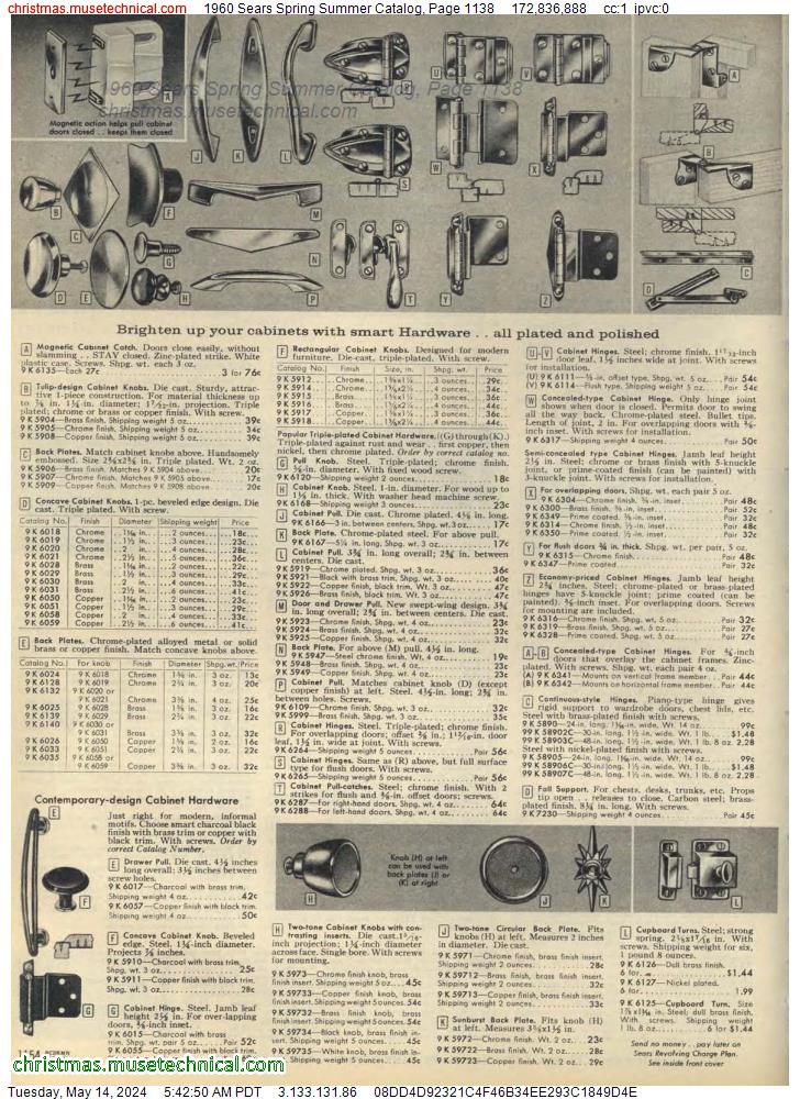 1960 Sears Spring Summer Catalog, Page 1138