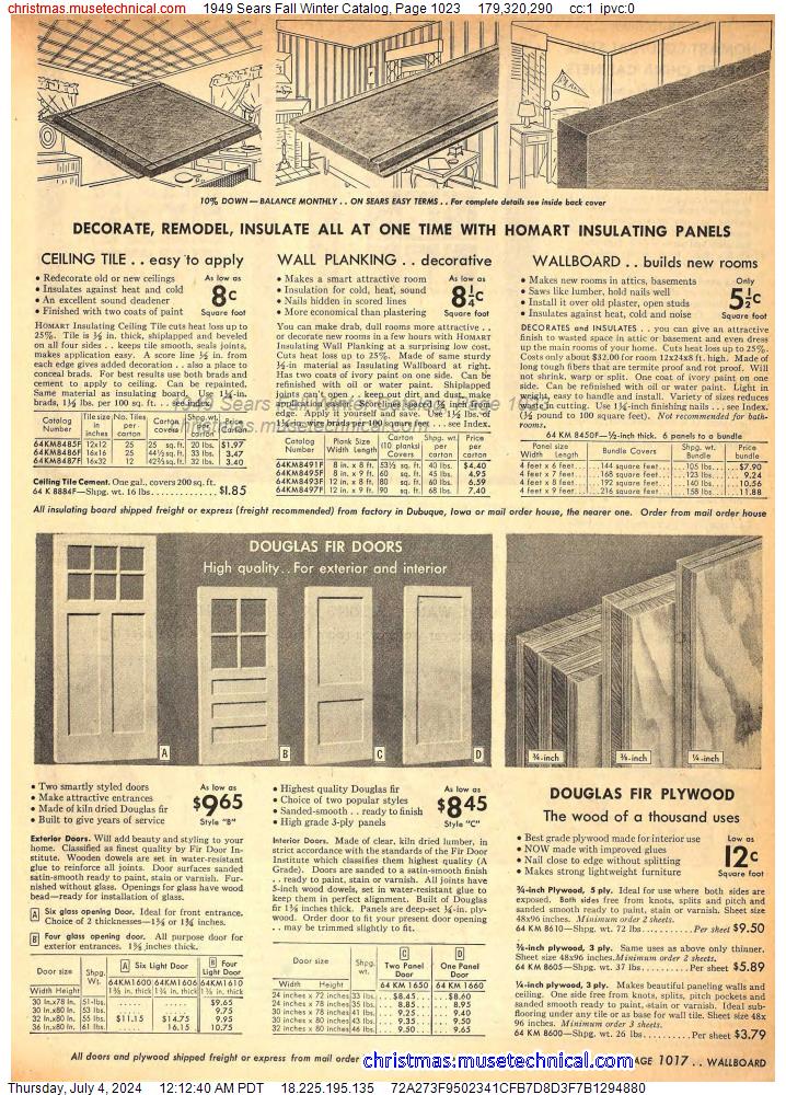 1949 Sears Fall Winter Catalog, Page 1023