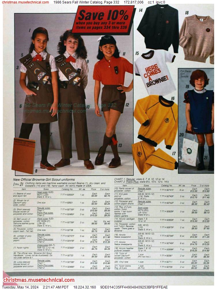 1986 Sears Fall Winter Catalog, Page 332