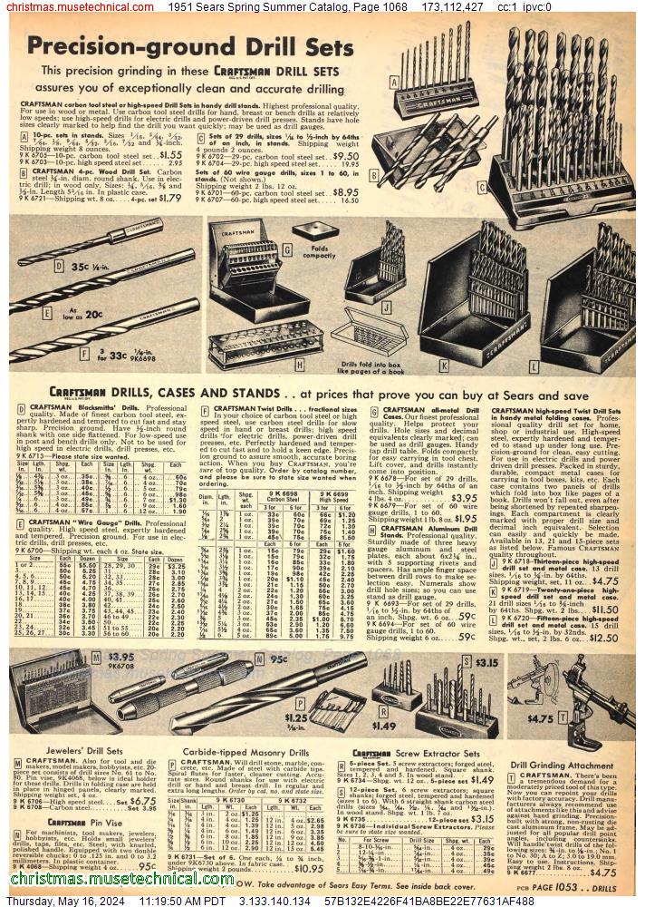 1951 Sears Spring Summer Catalog, Page 1068