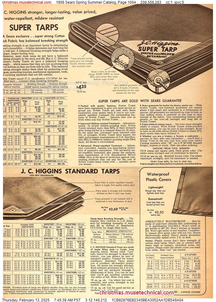 1956 Sears Spring Summer Catalog, Page 1004