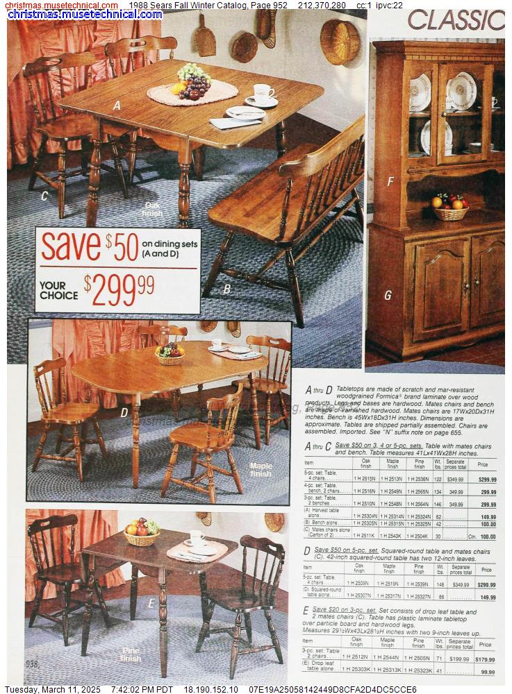 1988 Sears Fall Winter Catalog, Page 952