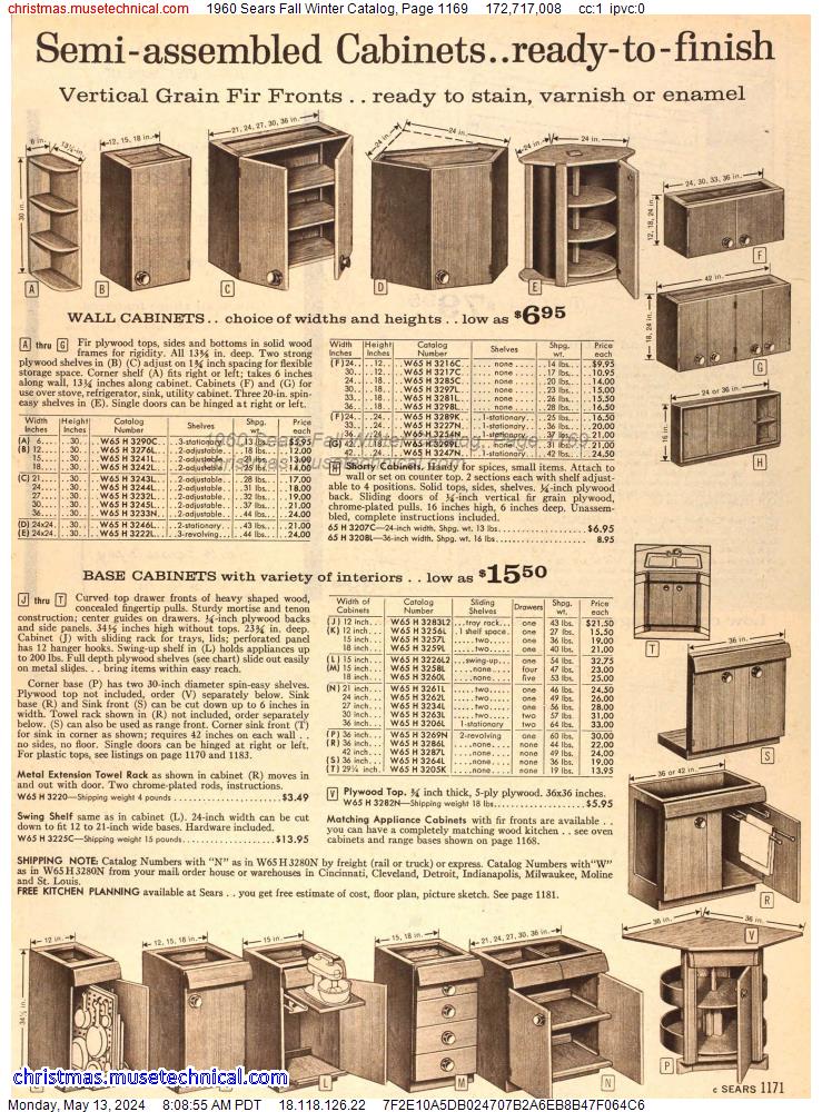 1960 Sears Fall Winter Catalog, Page 1169