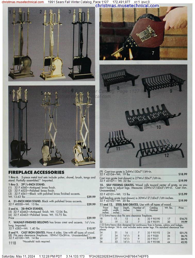 1991 Sears Fall Winter Catalog, Page 1127