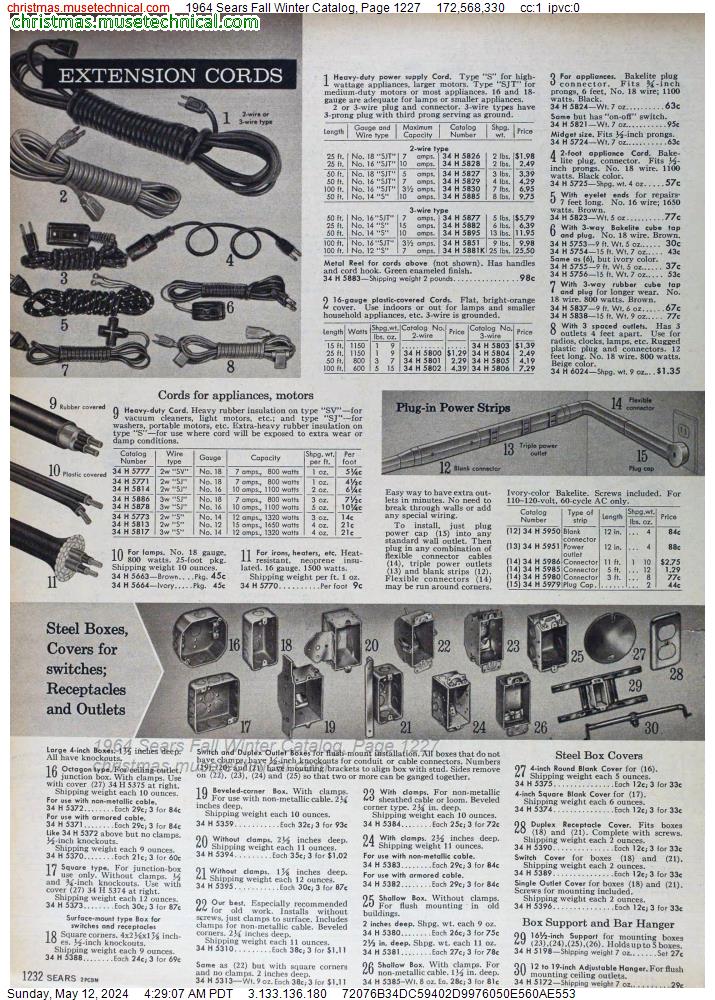 1964 Sears Fall Winter Catalog, Page 1227