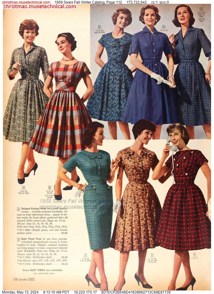1959 Sears Fall Winter Catalog, Page 112