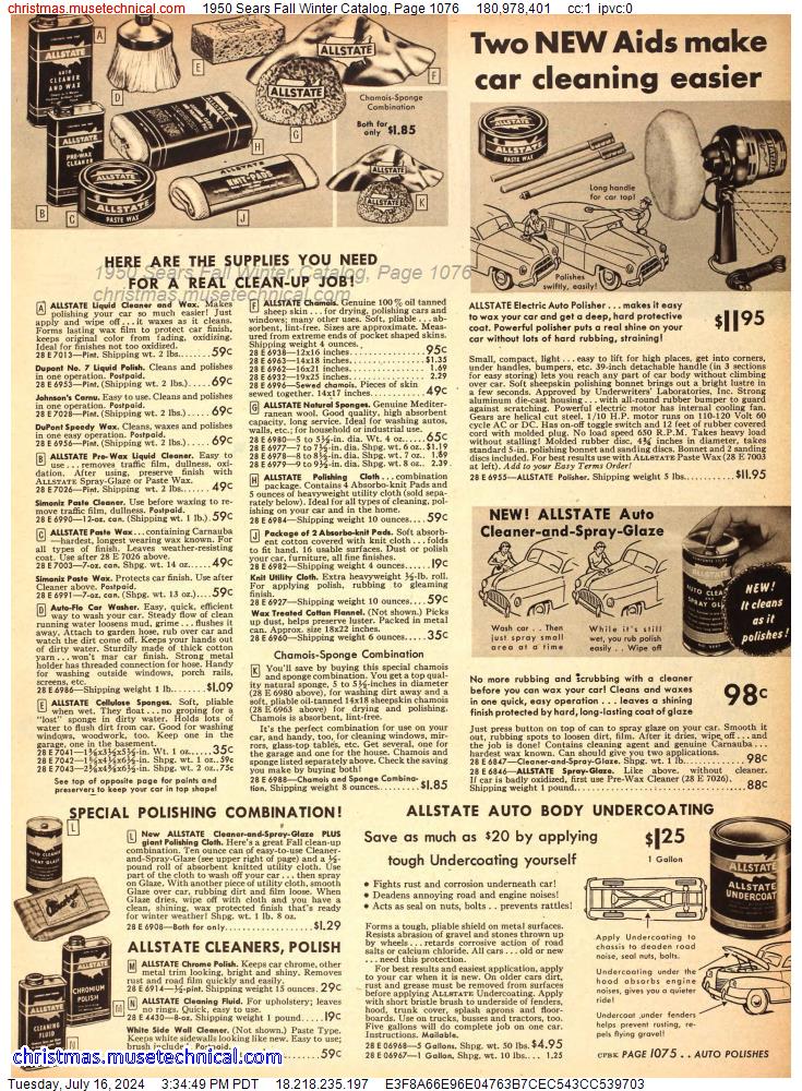 1950 Sears Fall Winter Catalog, Page 1076