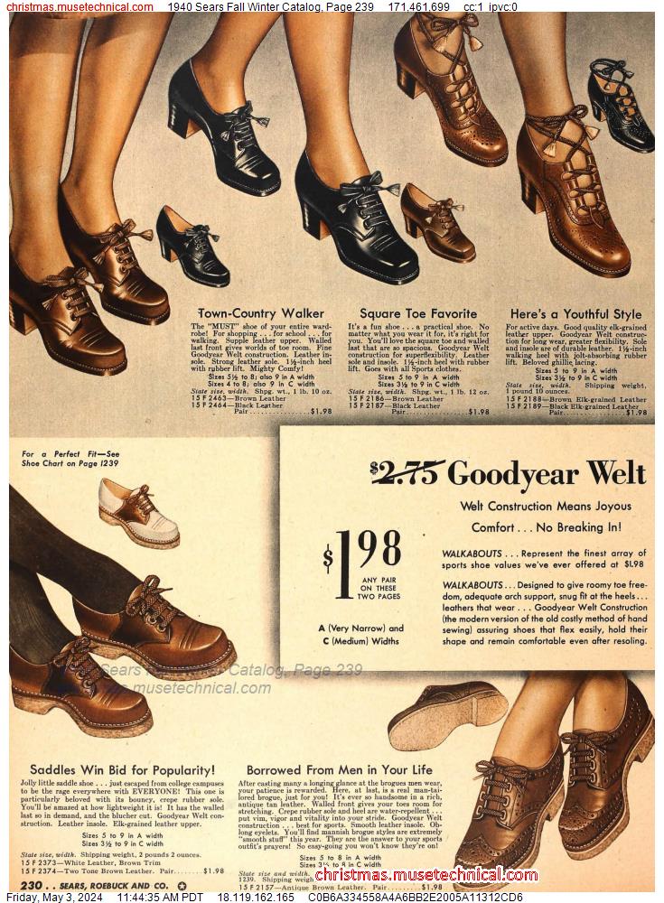 1940 Sears Fall Winter Catalog, Page 239