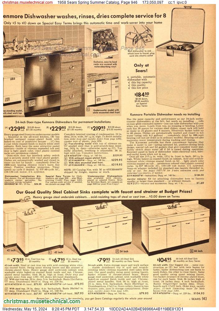 1958 Sears Spring Summer Catalog, Page 946