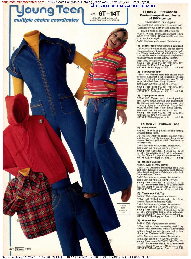 1977 Sears Fall Winter Catalog, Page 428