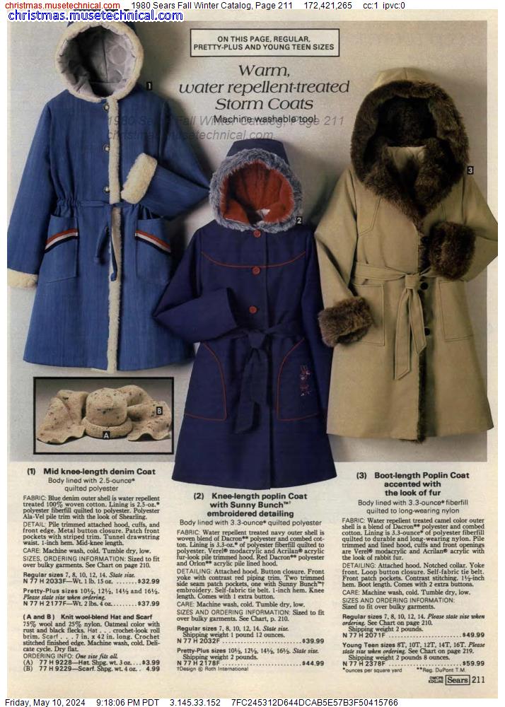 1980 Sears Fall Winter Catalog, Page 211