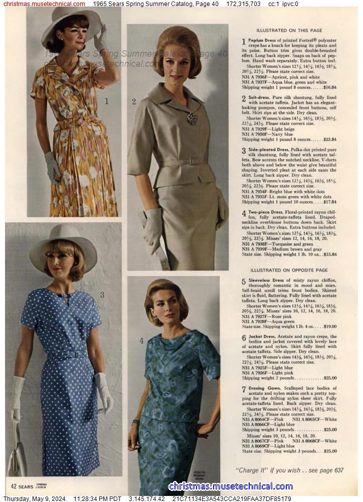 1965 Sears Spring Summer Catalog, Page 40