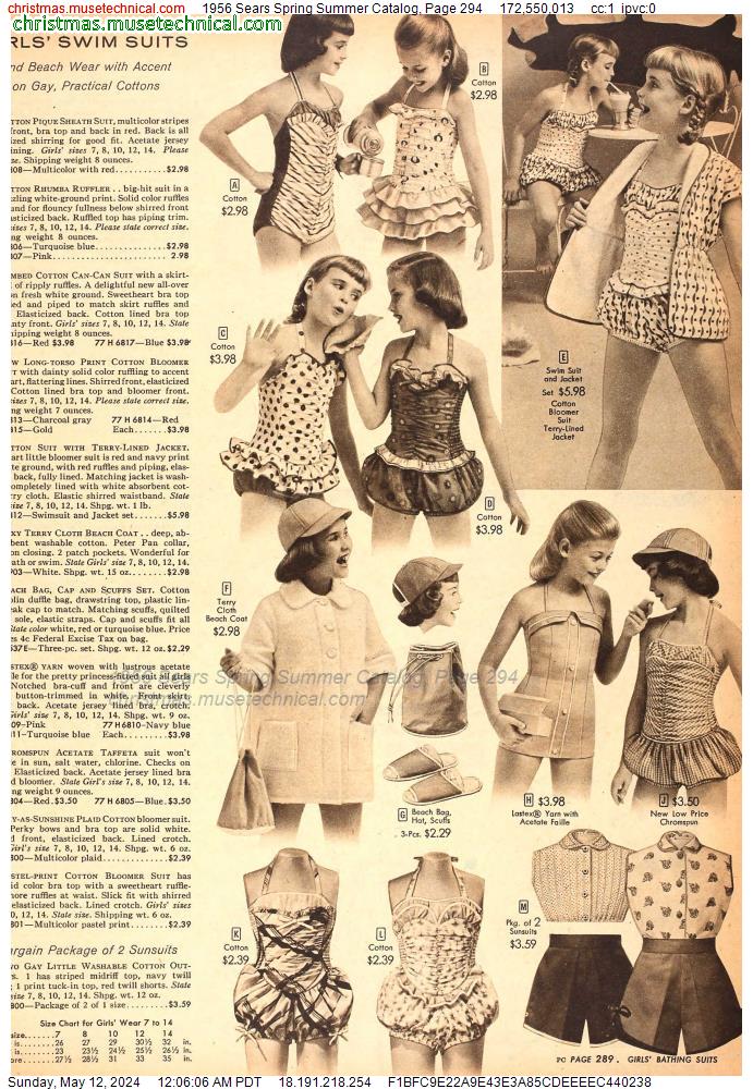 1956 Sears Spring Summer Catalog, Page 294