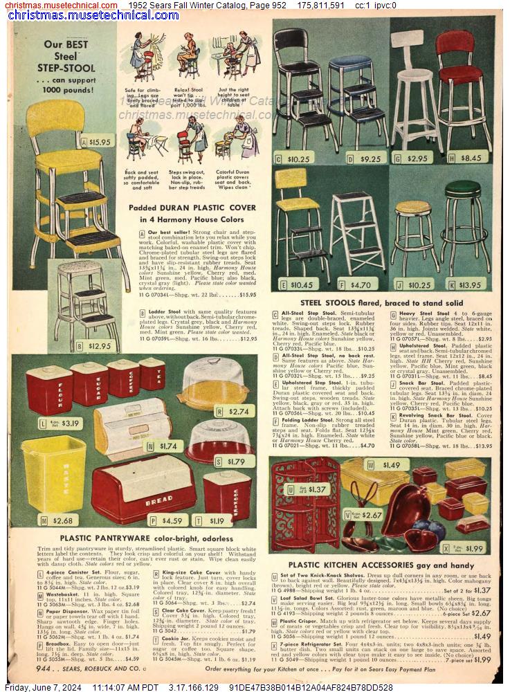 1952 Sears Fall Winter Catalog, Page 952