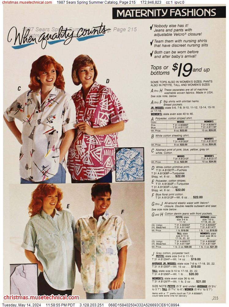 1987 Sears Spring Summer Catalog, Page 215