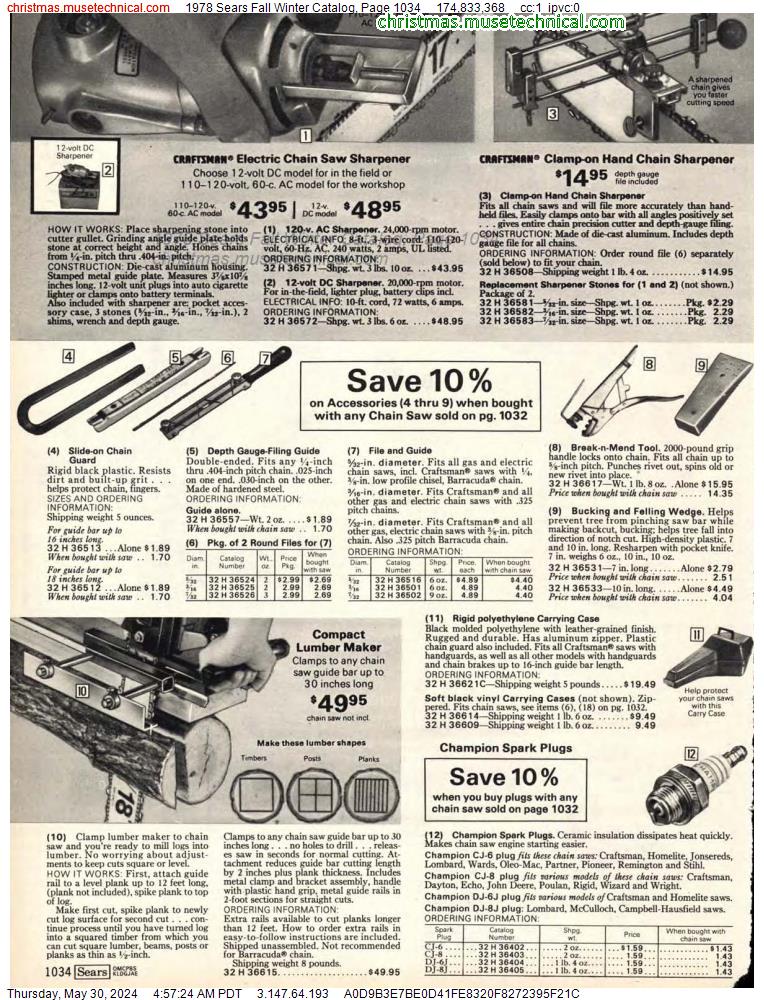 1978 Sears Fall Winter Catalog, Page 1034
