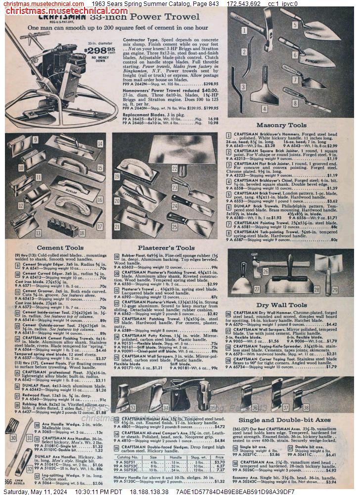 1963 Sears Spring Summer Catalog, Page 843