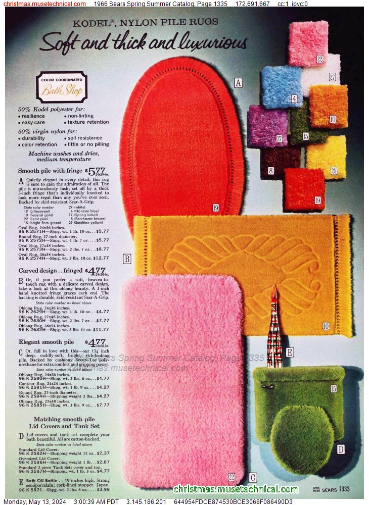 1966 Sears Spring Summer Catalog, Page 1335
