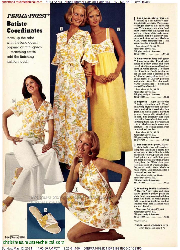 1974 Sears Spring Summer Catalog, Page 164