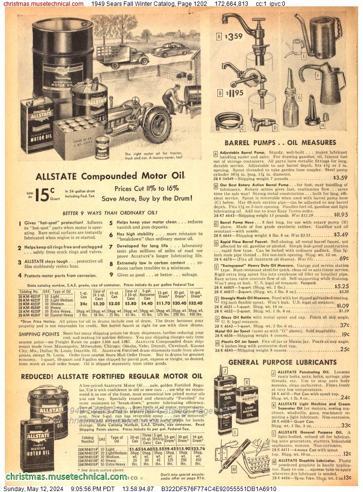 1949 Sears Fall Winter Catalog, Page 1202