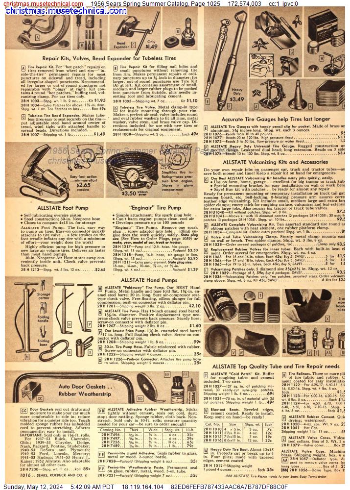 1956 Sears Spring Summer Catalog, Page 1025