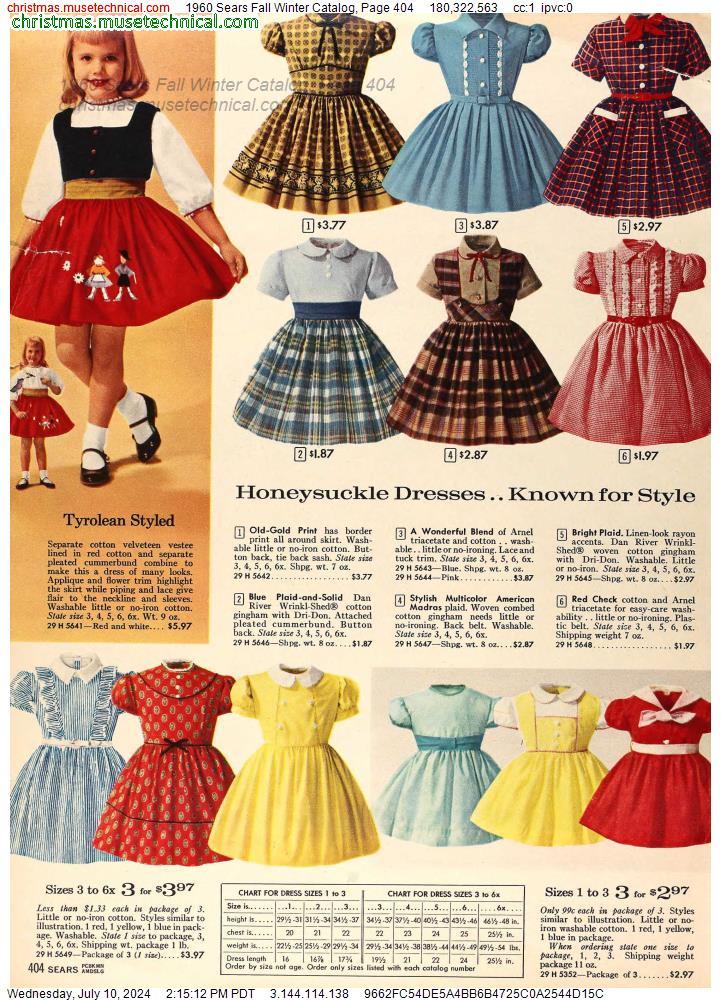 1960 Sears Fall Winter Catalog, Page 404