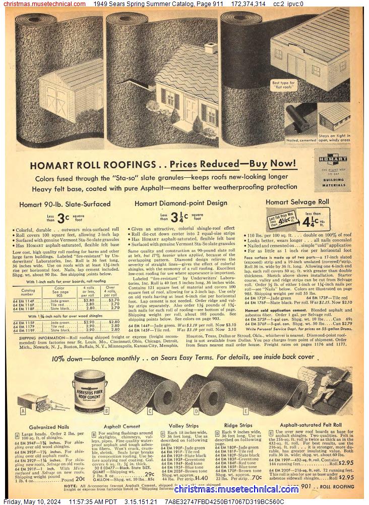 1949 Sears Spring Summer Catalog, Page 911