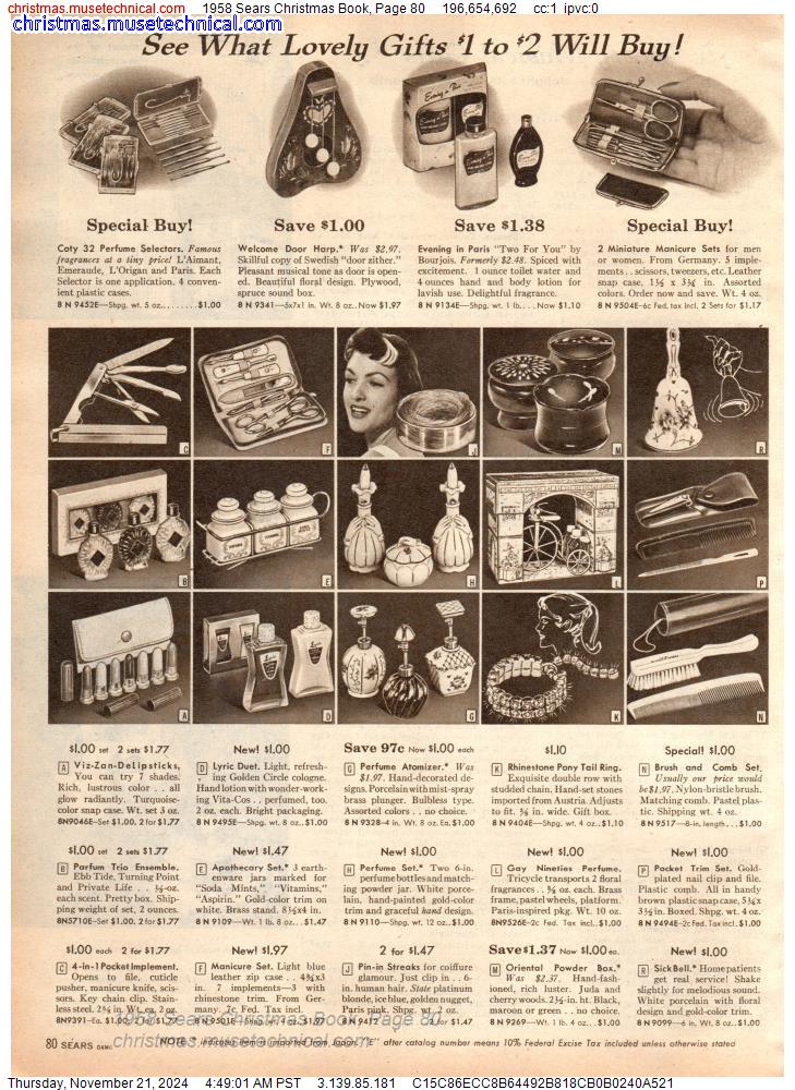 1958 Sears Christmas Book, Page 80