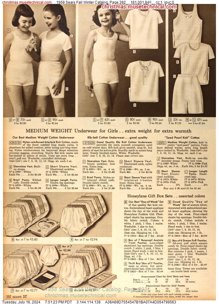 1958 Sears Fall Winter Catalog, Page 392