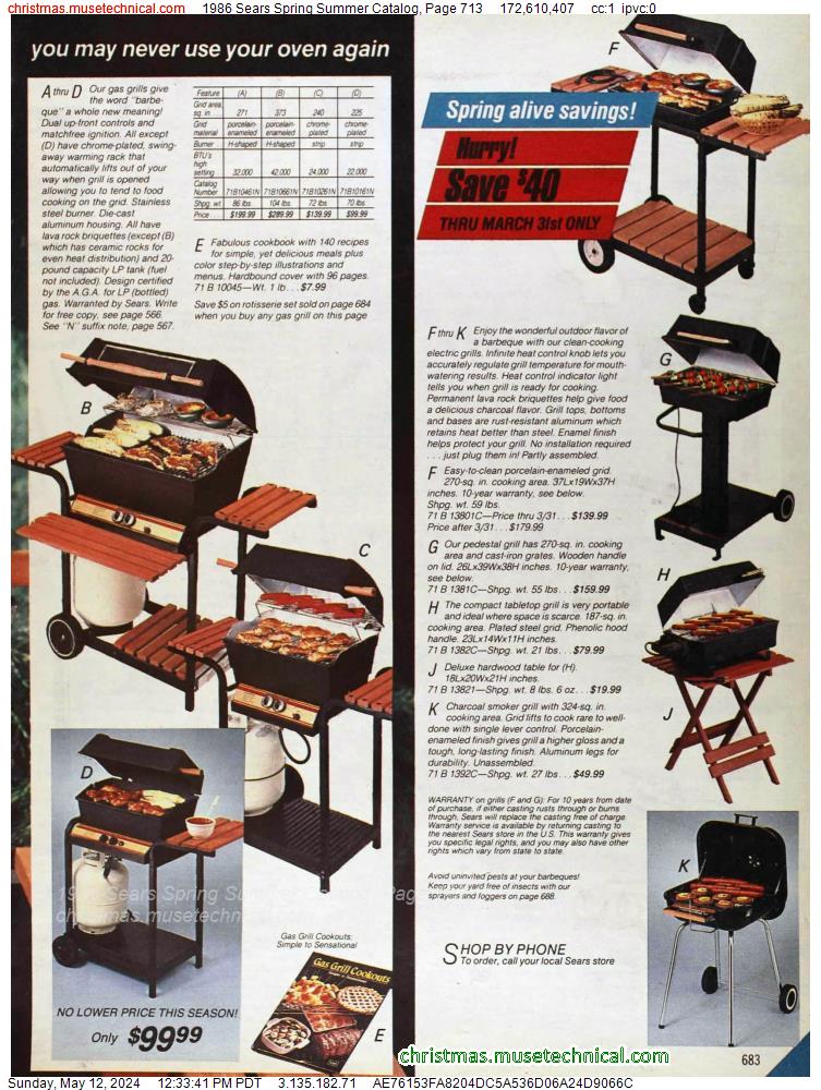 1986 Sears Spring Summer Catalog, Page 713
