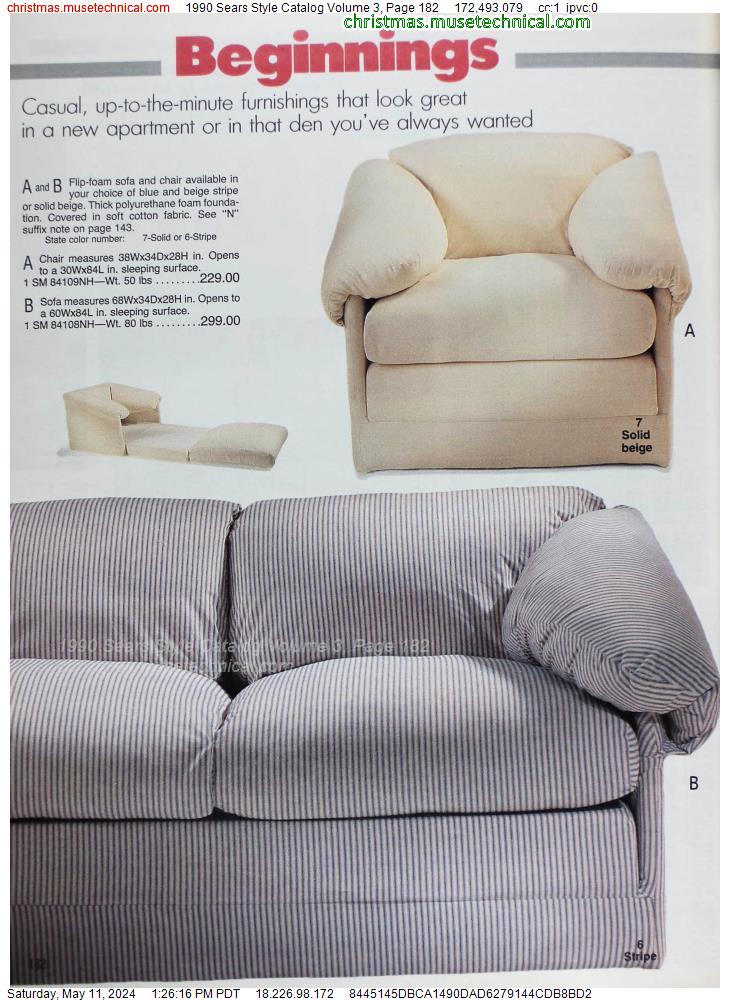 1990 Sears Style Catalog Volume 3, Page 182