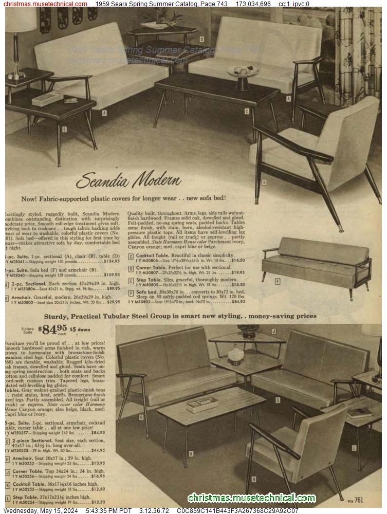 1959 Sears Spring Summer Catalog, Page 743