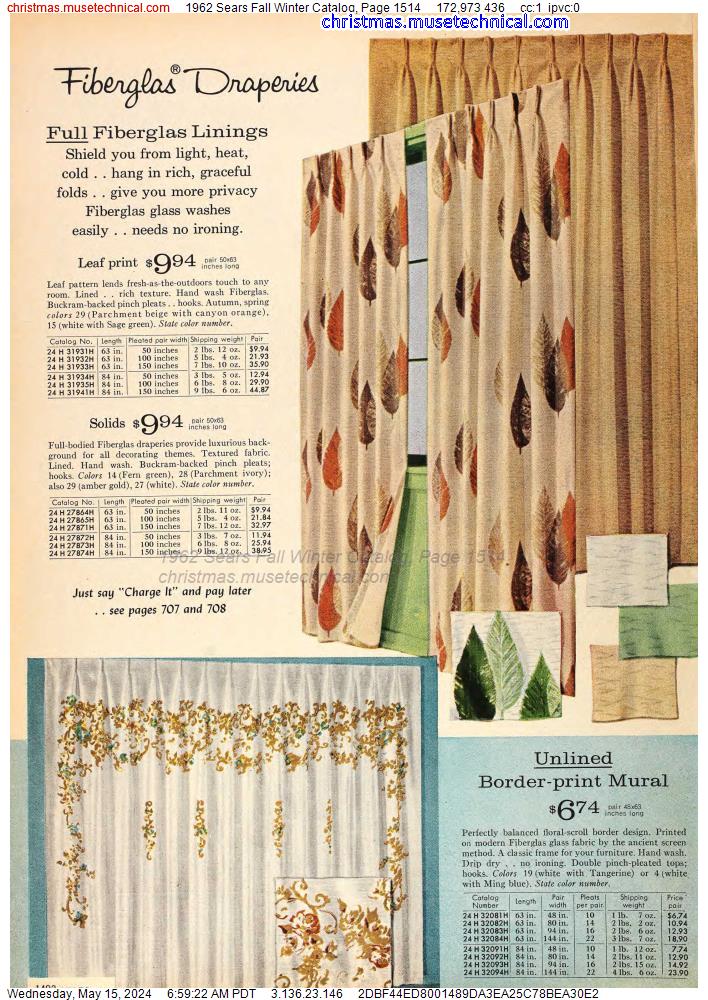 1962 Sears Fall Winter Catalog, Page 1514