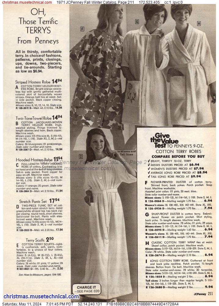 1971 JCPenney Fall Winter Catalog, Page 211