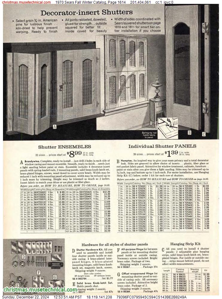 1970 Sears Fall Winter Catalog, Page 1614