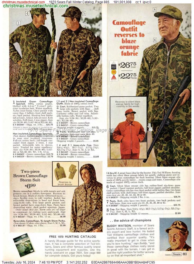1970 Sears Fall Winter Catalog, Page 885
