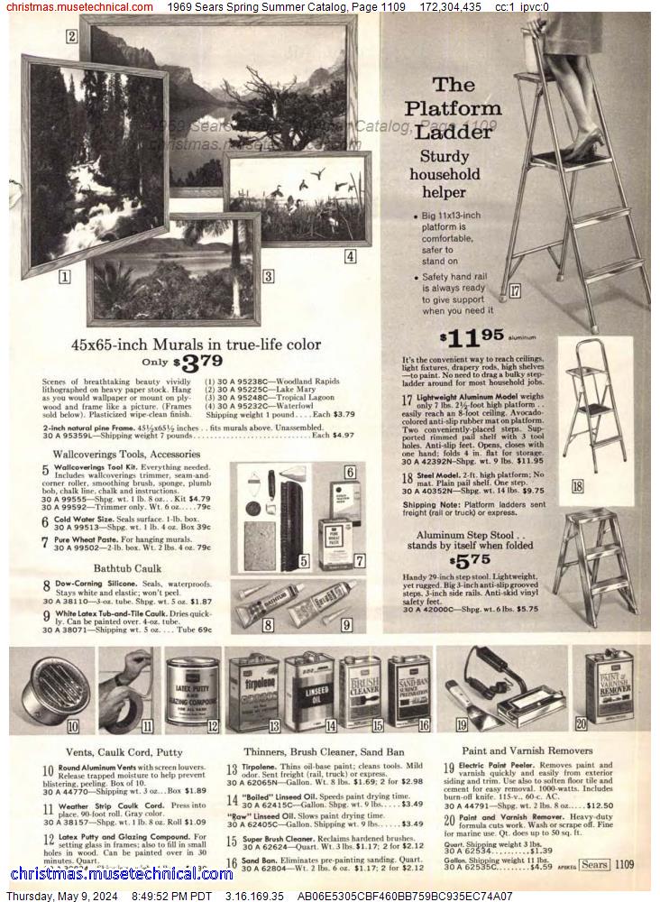1969 Sears Spring Summer Catalog, Page 1109
