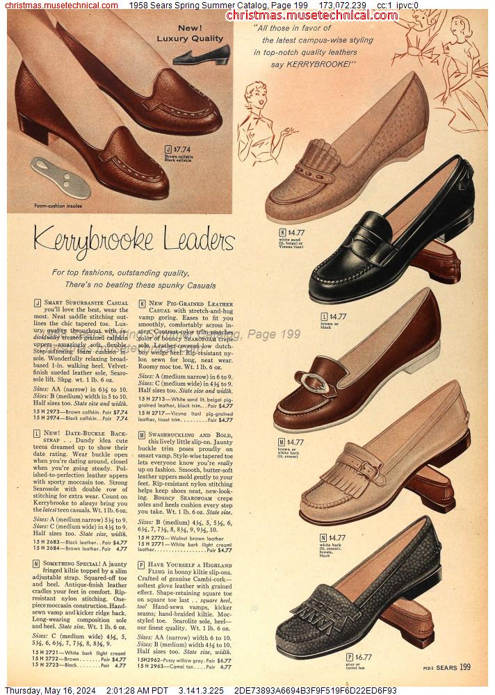 1958 Sears Spring Summer Catalog, Page 199