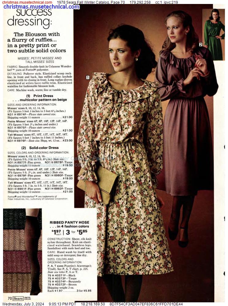 1978 Sears Fall Winter Catalog, Page 70