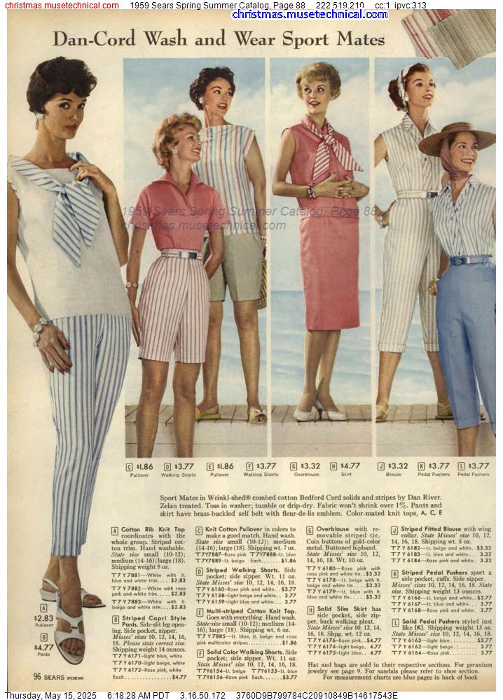 1959 Sears Spring Summer Catalog, Page 88