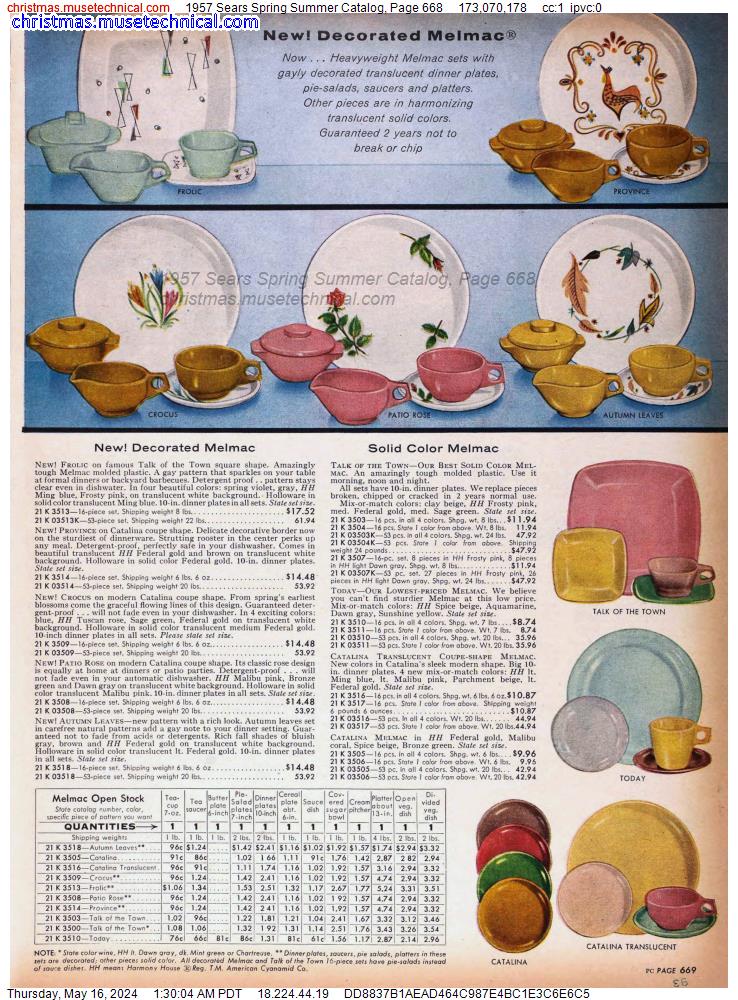 1957 Sears Spring Summer Catalog, Page 668