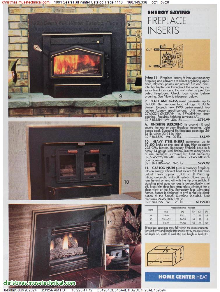 1991 Sears Fall Winter Catalog, Page 1110