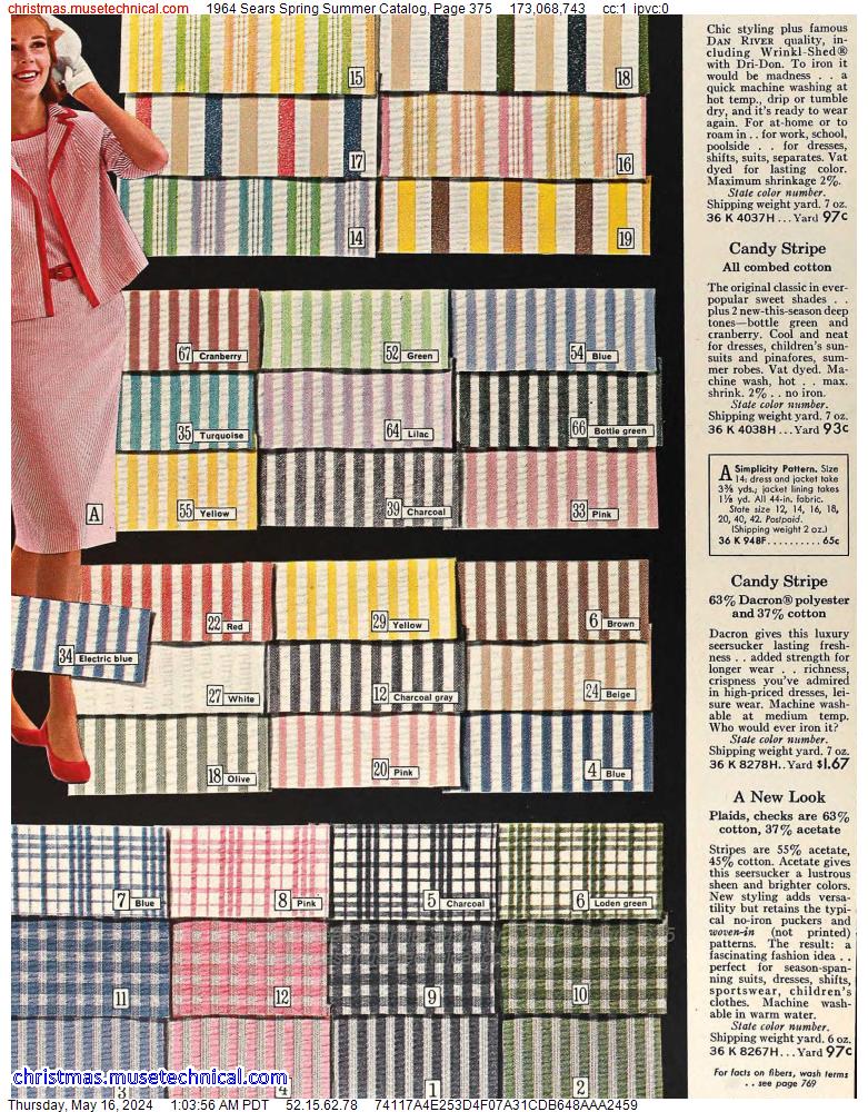 1964 Sears Spring Summer Catalog, Page 375
