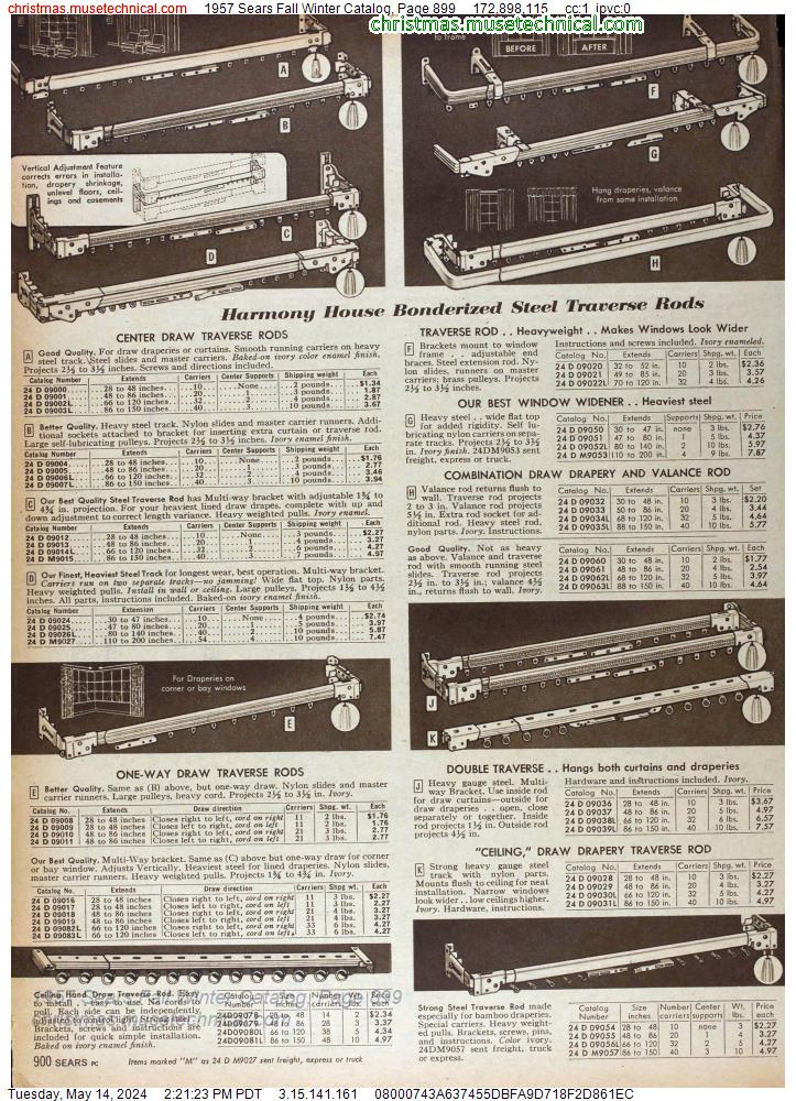 1957 Sears Fall Winter Catalog, Page 899